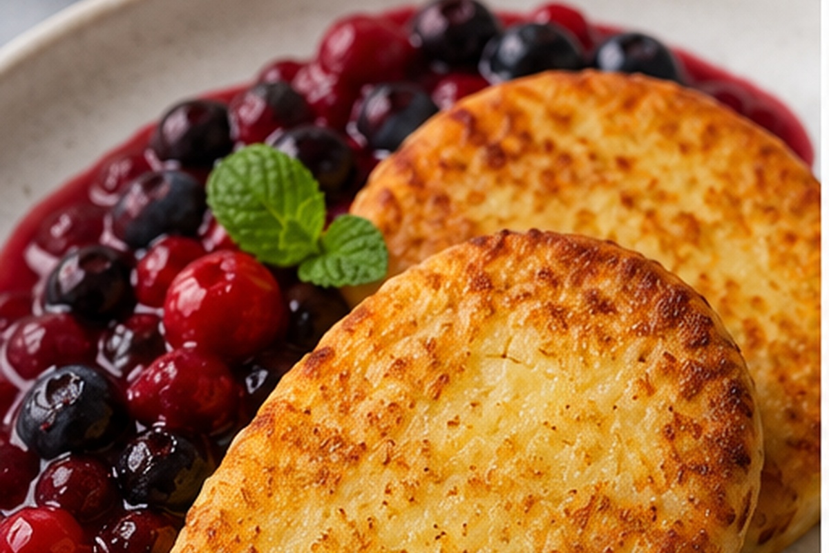 German Quarkies with berry compote